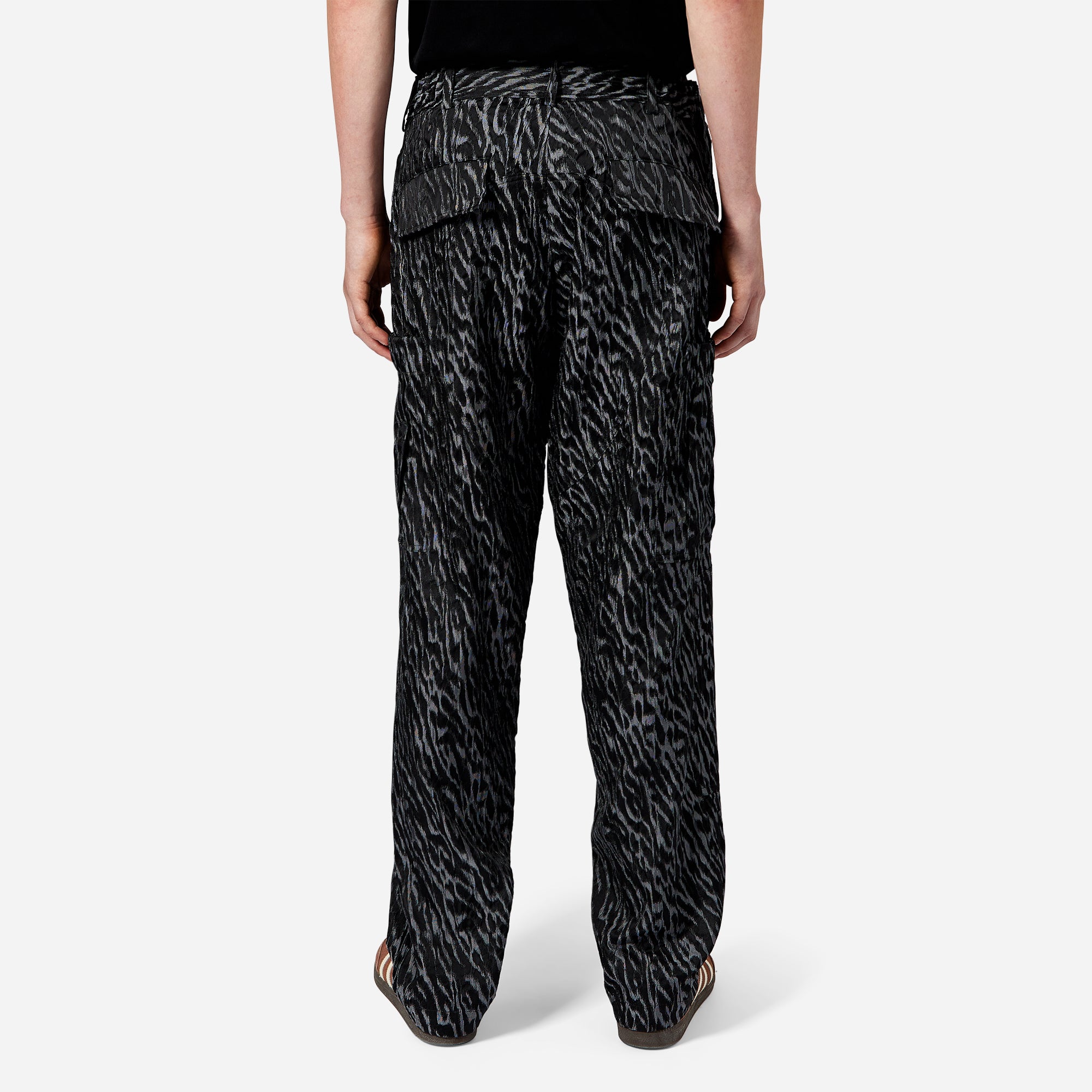 Black & Silver Cargo Trousers