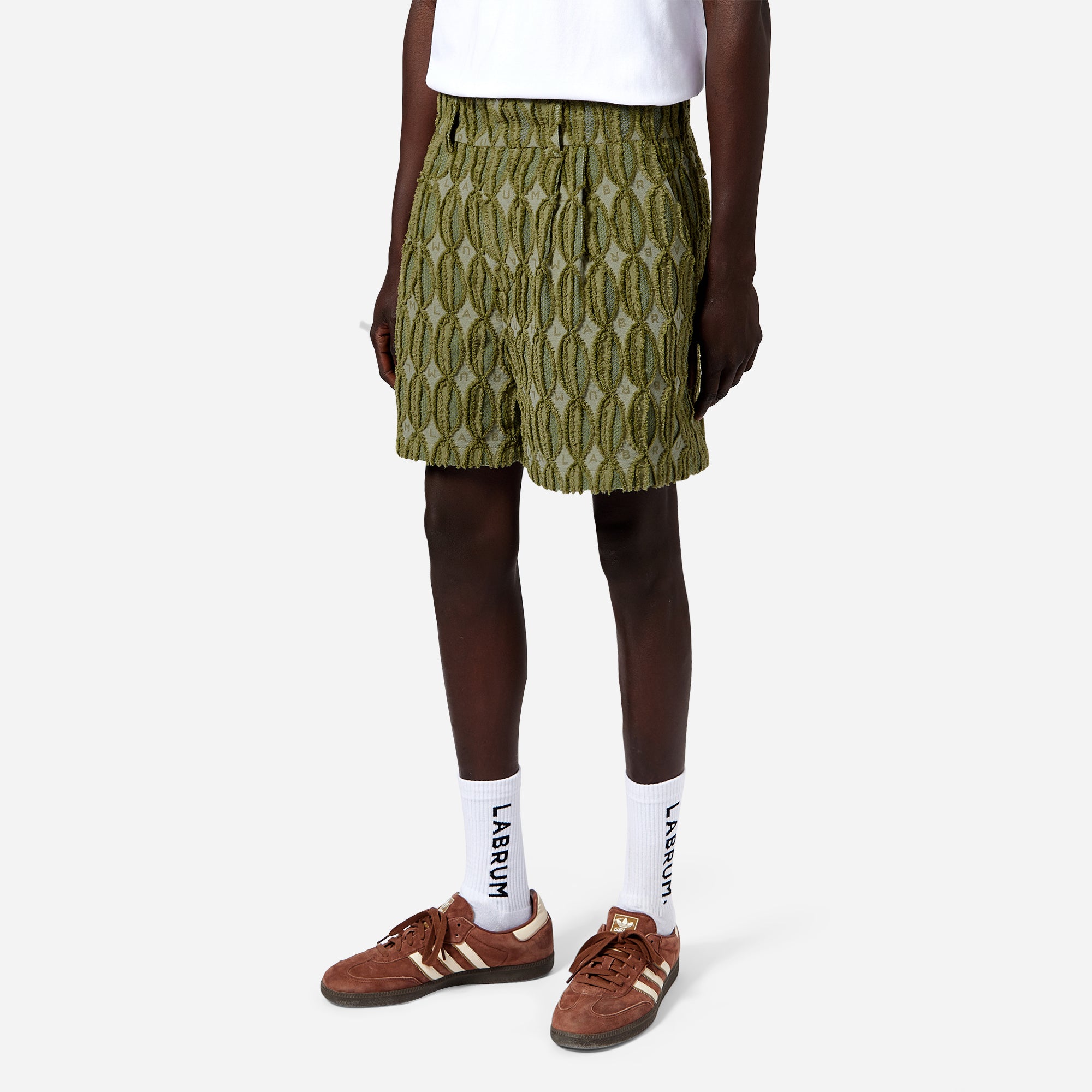 Green Monogram Tailored Shorts