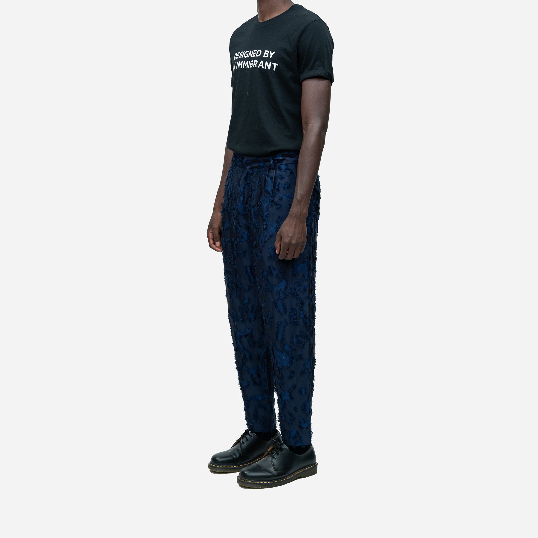 Royal Blue Textured Camo Trousers