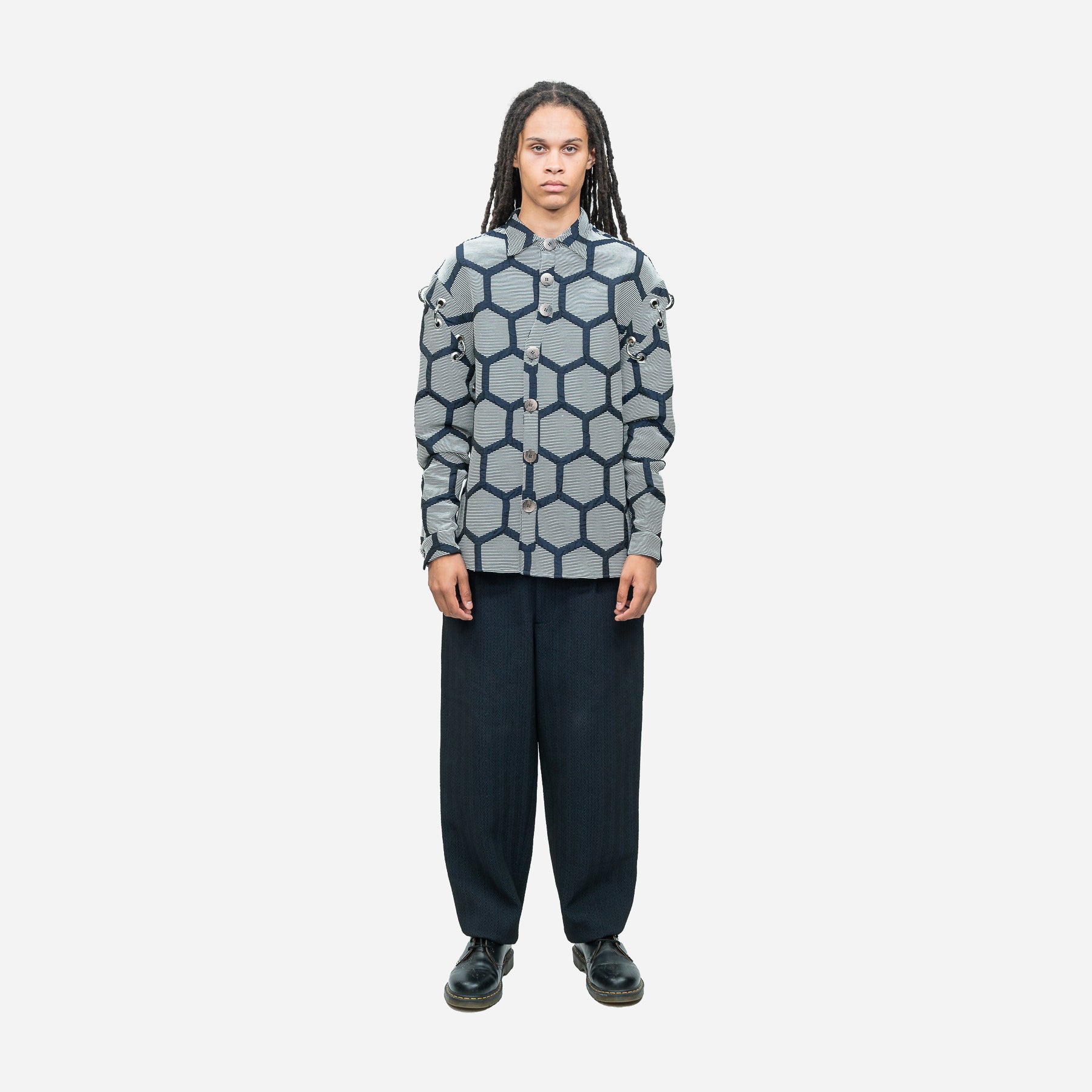 Hexagon Curved Eyelet Shirt