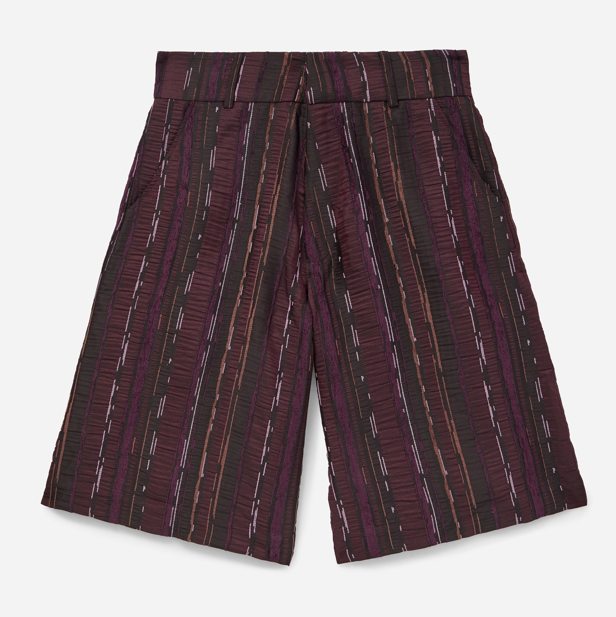Burgundy Textured Safari Culottes