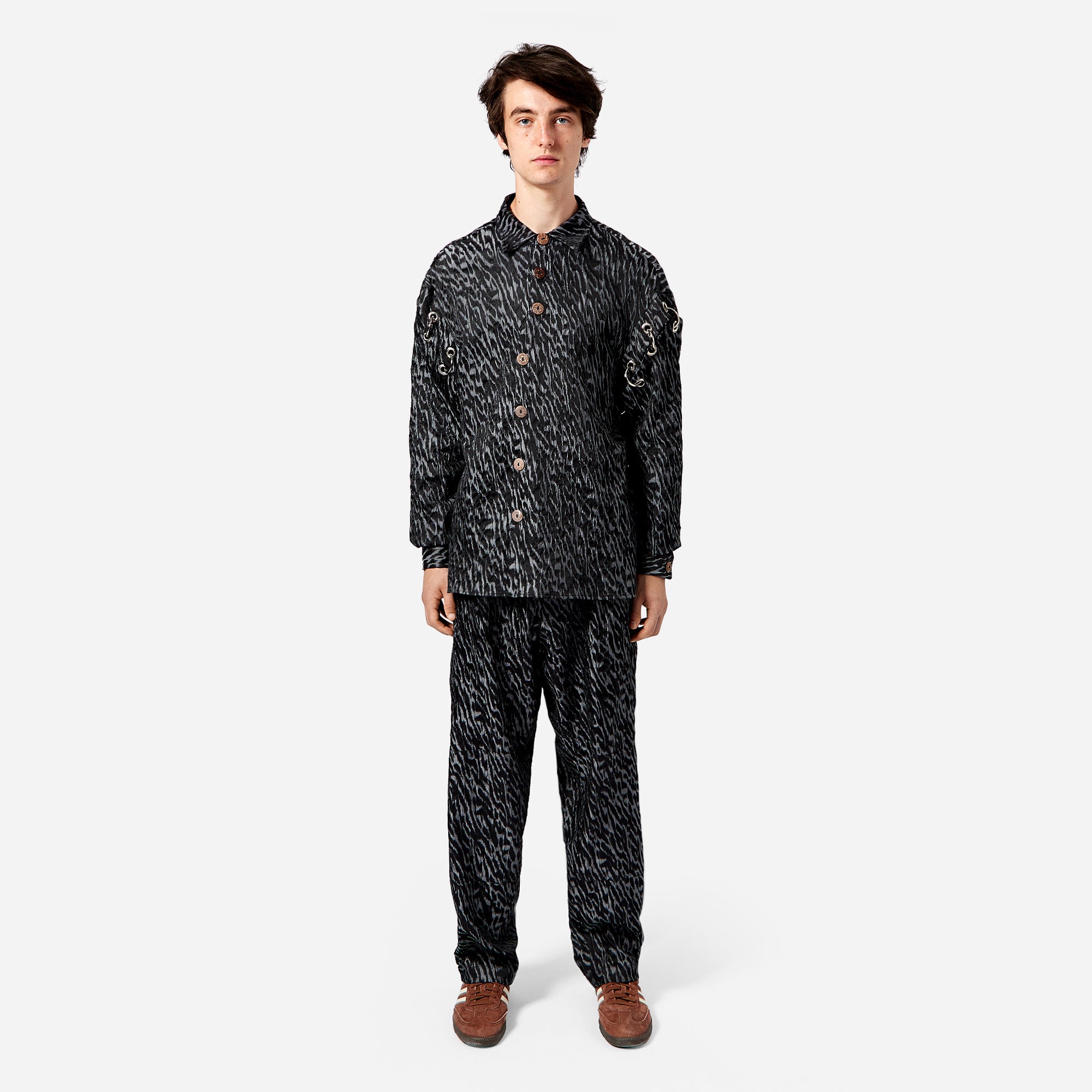 Black & Silver Eyelet Shirt