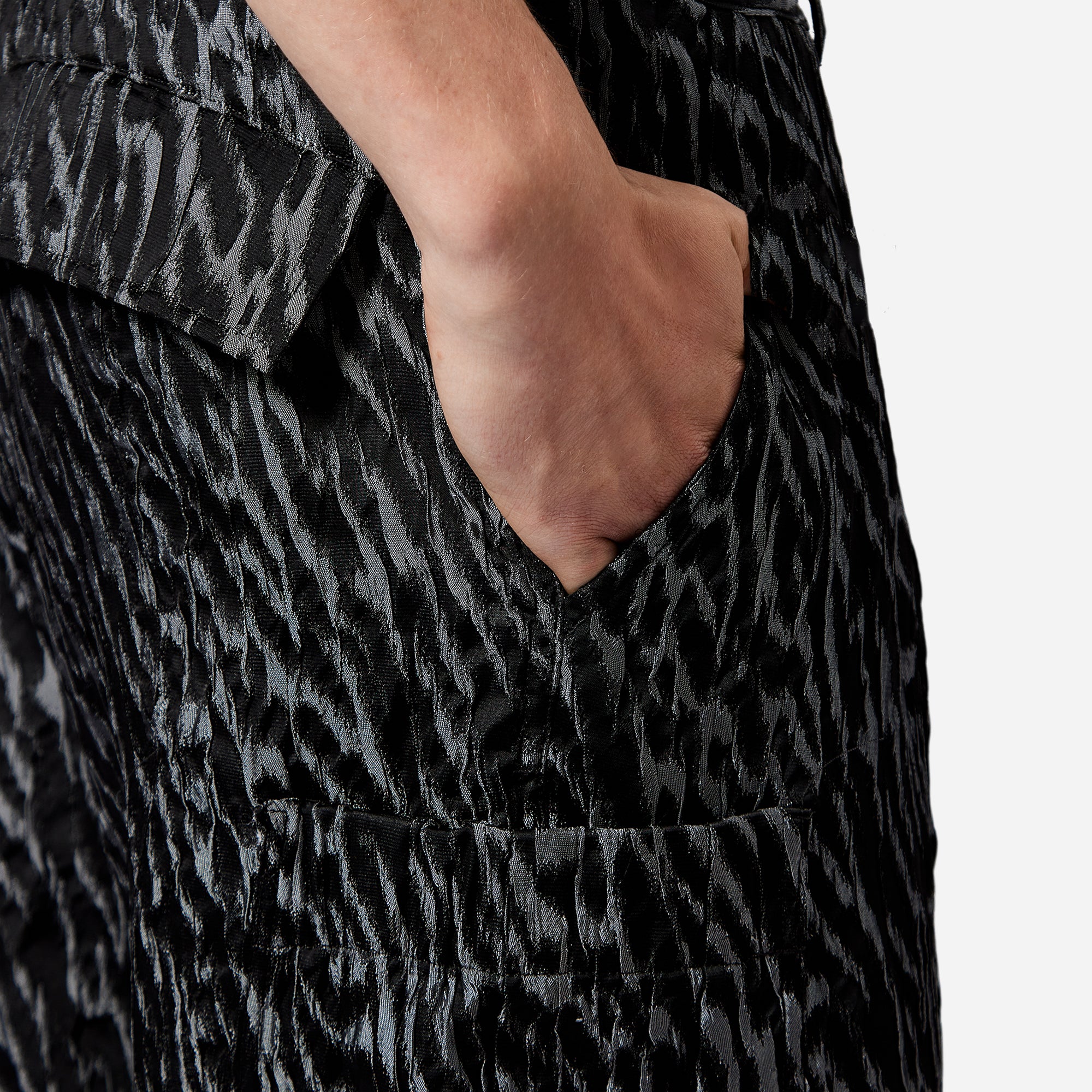 Black & Silver Cargo Trousers