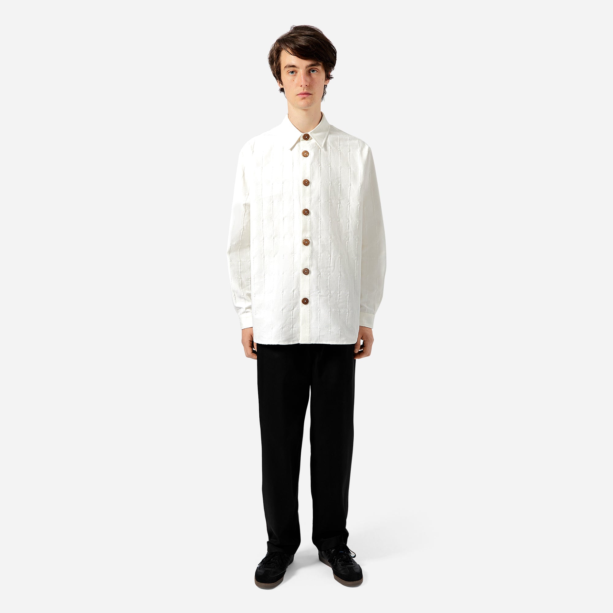 White Jacquard Monogram Shirt