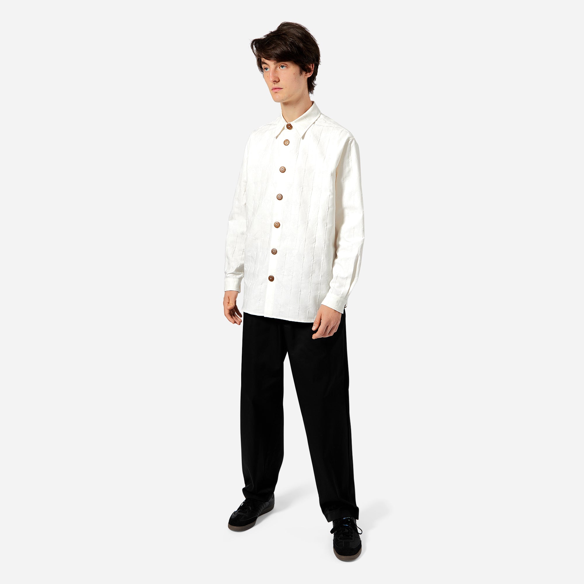 White Jacquard Monogram Shirt