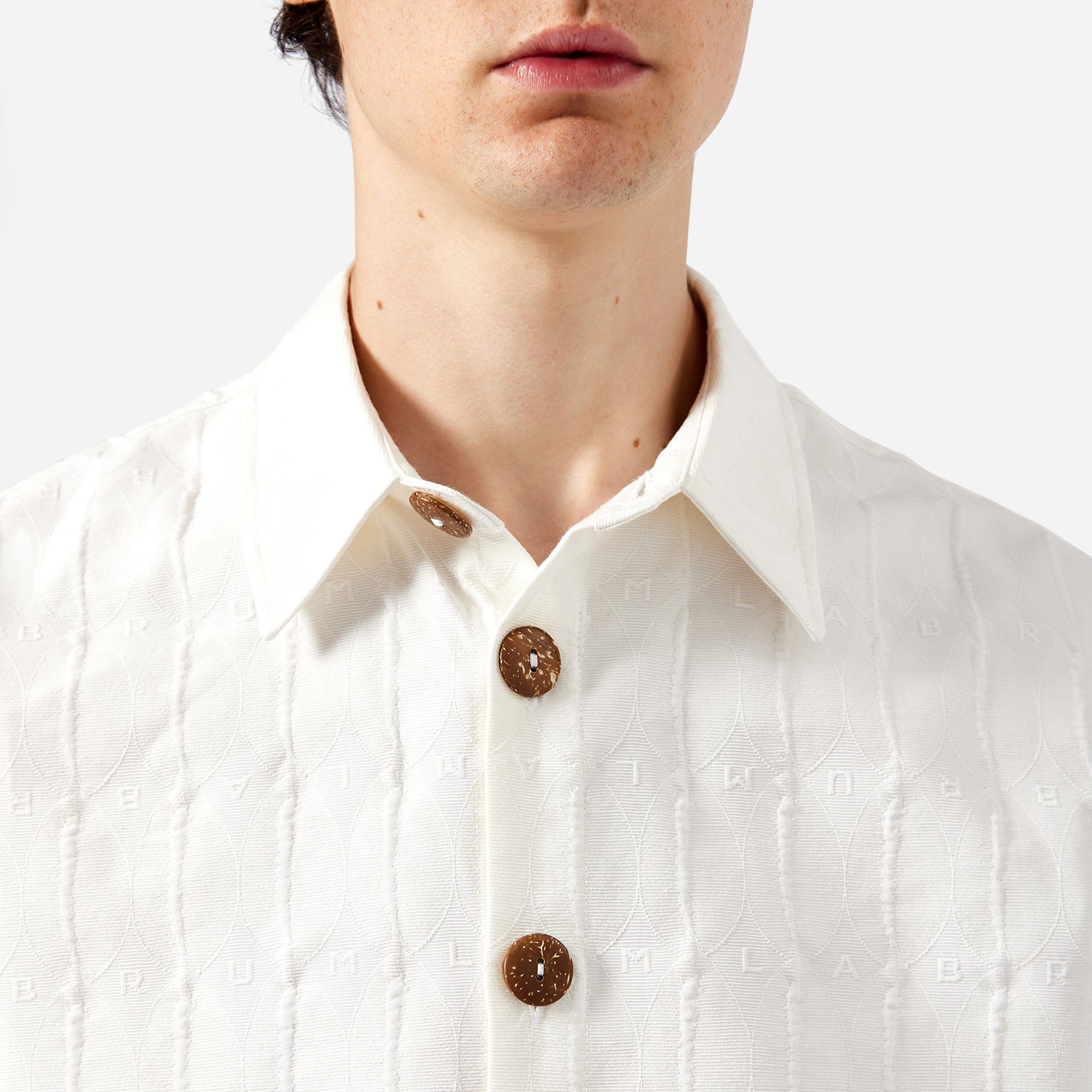 White Jacquard Monogram Shirt