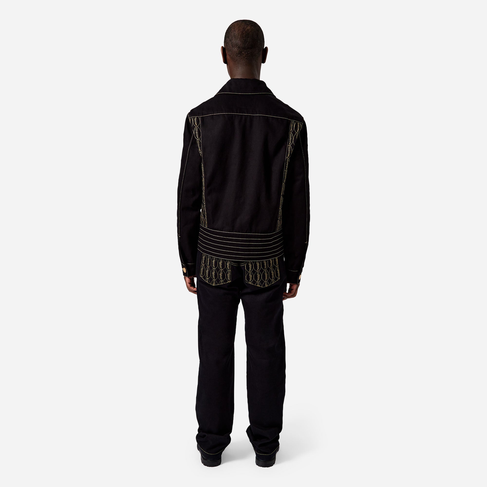 Monogram Embroidered Denim Work Jacket