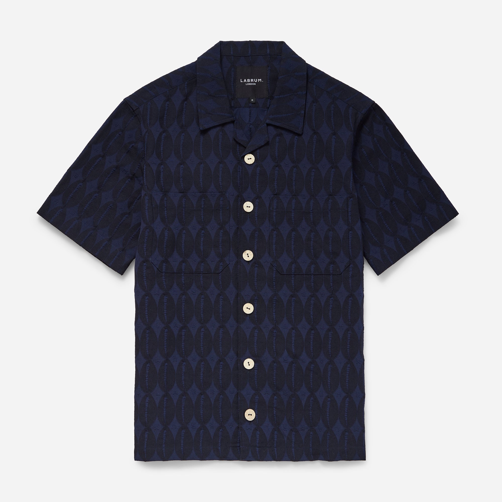 Navy Monogram Safari Shirt