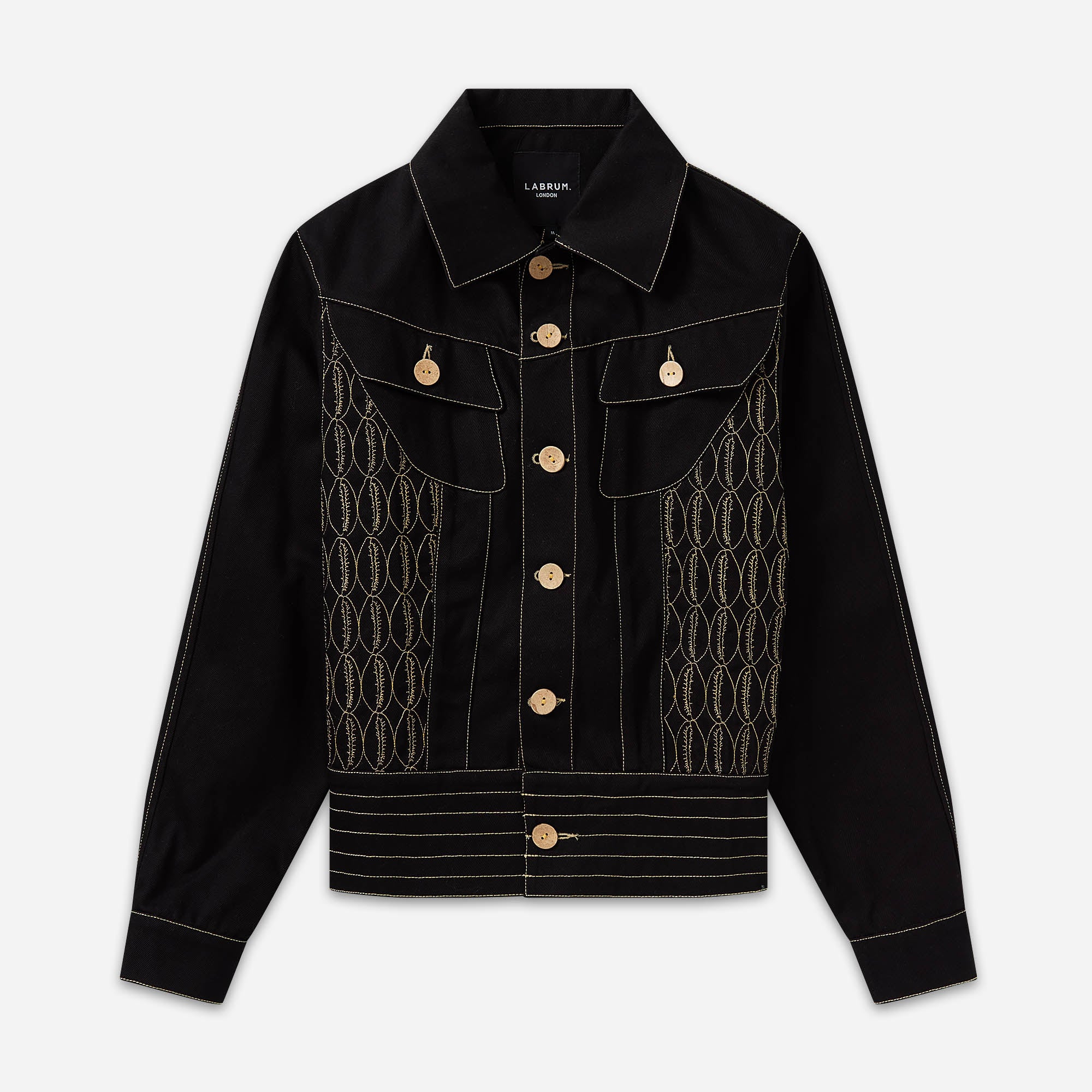 Monogram Embroidered Denim Work Jacket