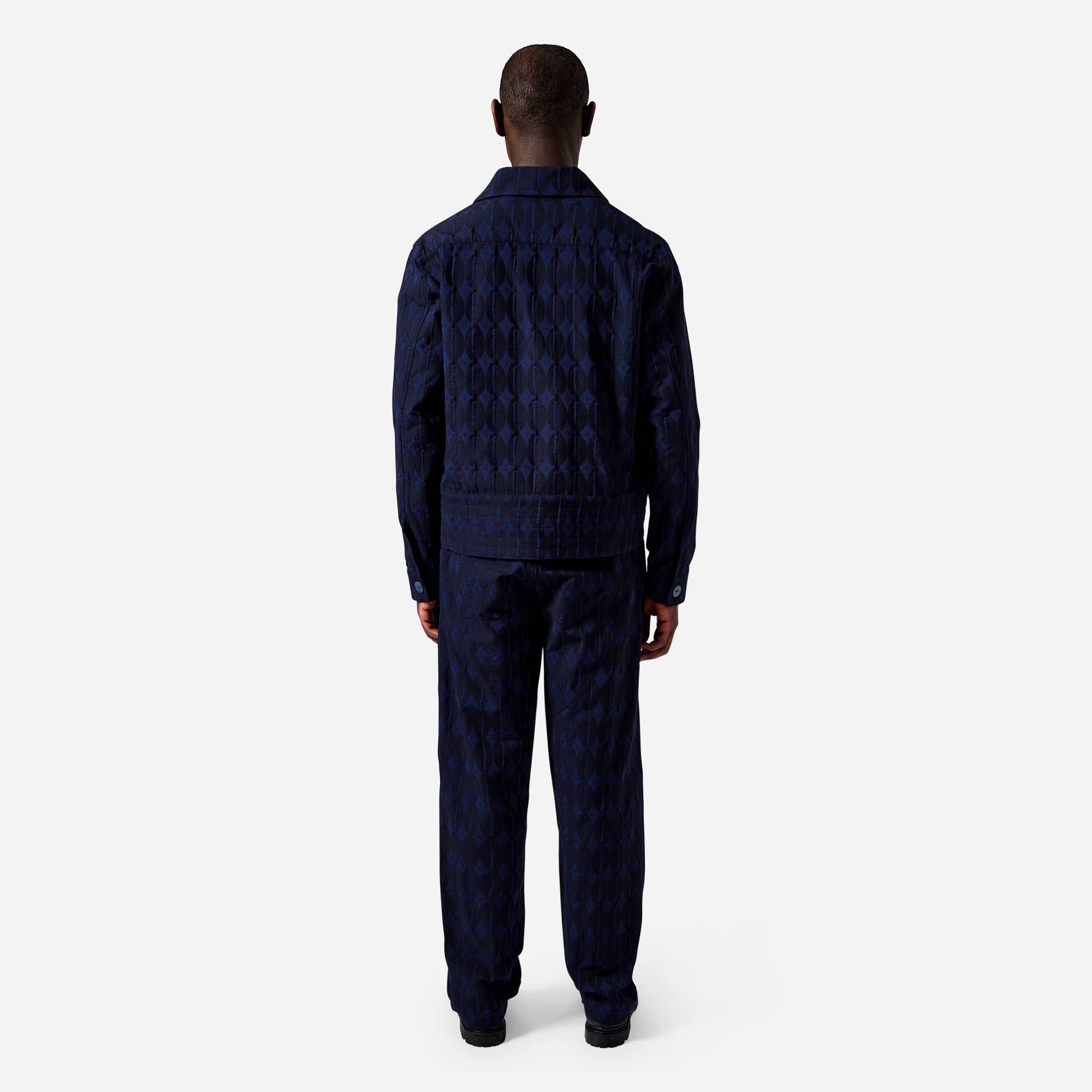 Navy Monogram Cargo Trousers