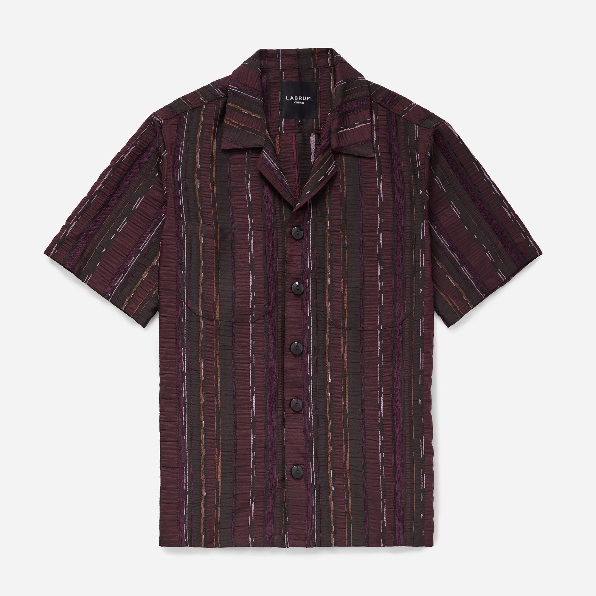 Burgundy Textured Safari Shirt